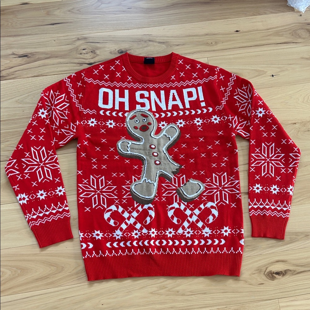 Mad Engine Gingerbread Oh Snap Size XL Crew Neck